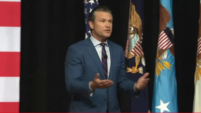 pete hegseth speech today